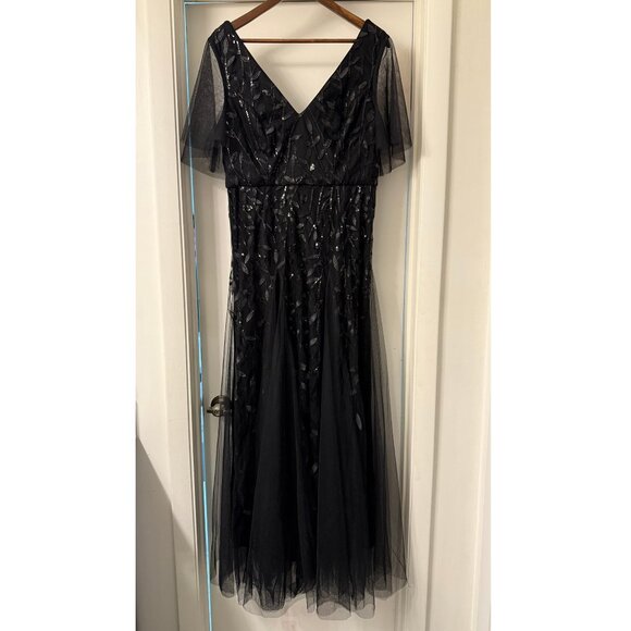 Ever Pretty Black Sequin & Lace Dress Formal Evening Gown 00736-PH Sz 12  NEW!
